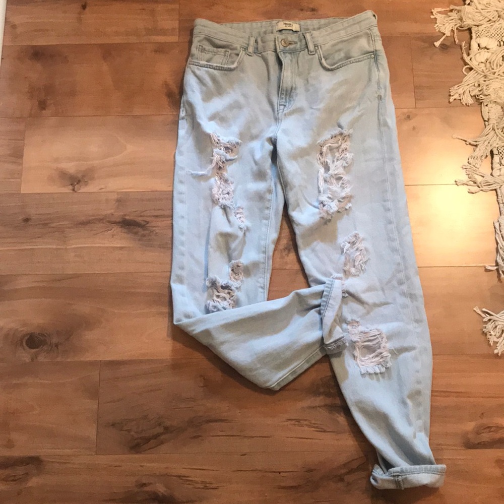 Light-Wash Boyfriend Jeans